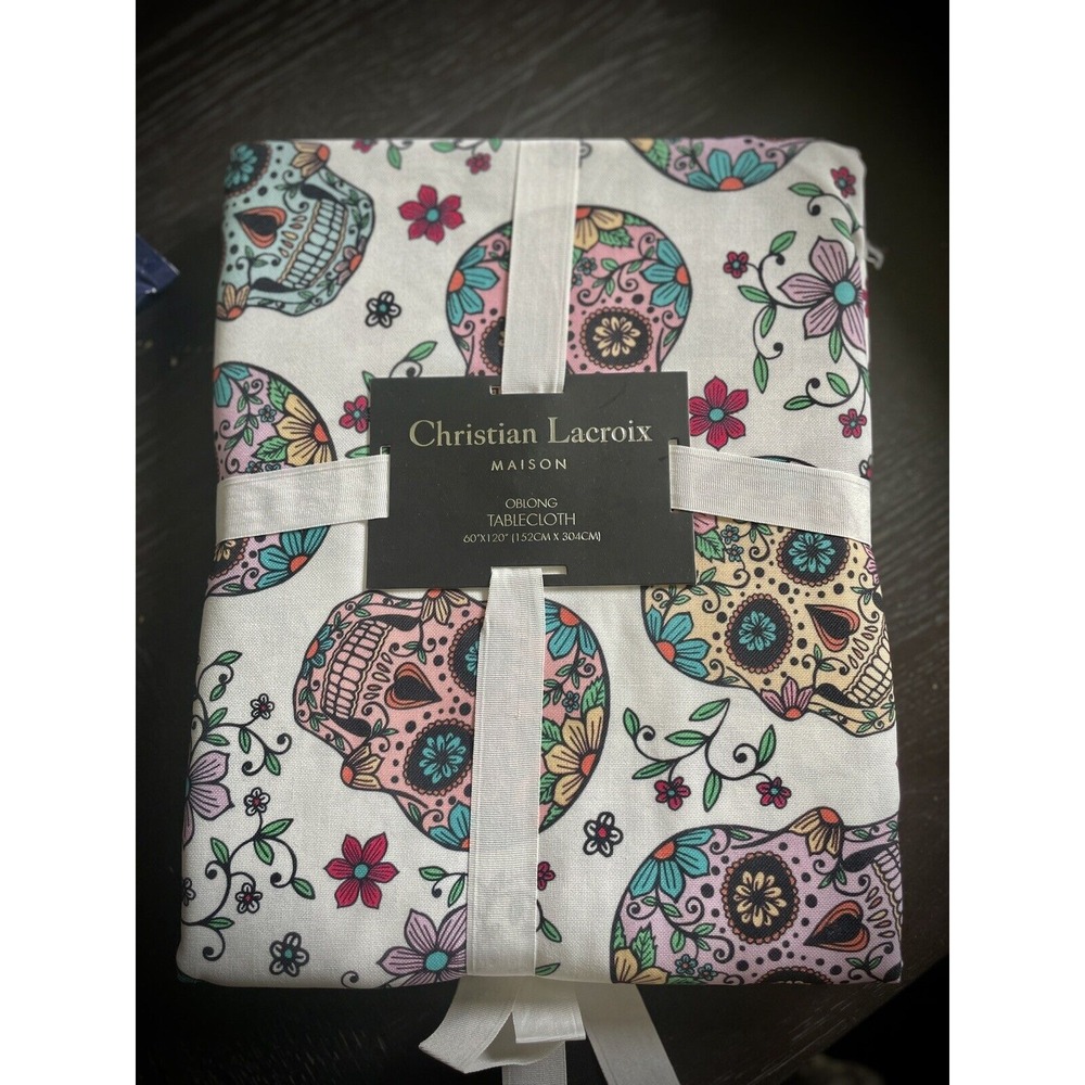 CHRISTIAN LACROIX Dia de los Muertos Day Of The Dead Oblong Tablecloth HALLOWEEN